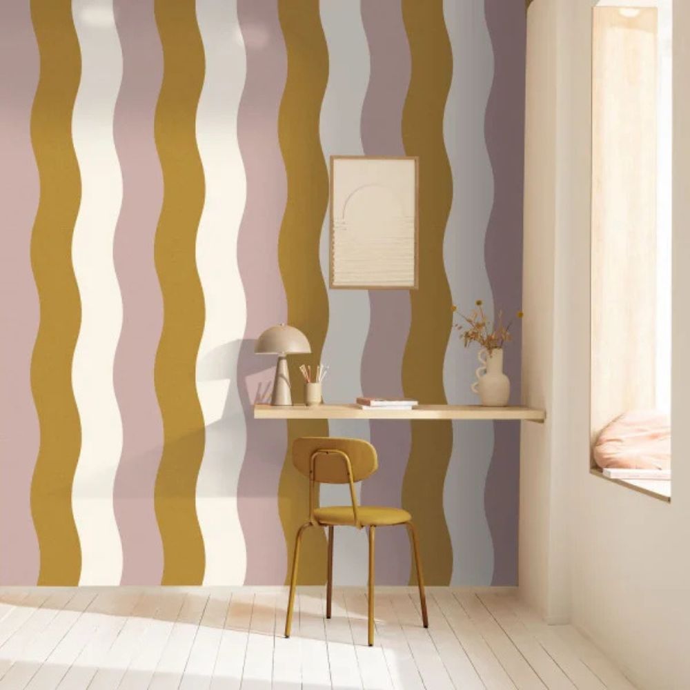 Caselio Twist Sandy Tapeta falujące pasy 106475076