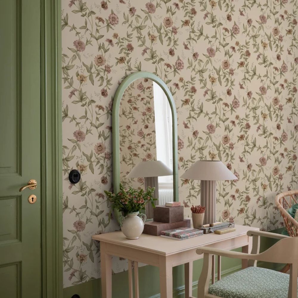 Boråstapeter Flowers Tapeta w kwiaty liście 9152