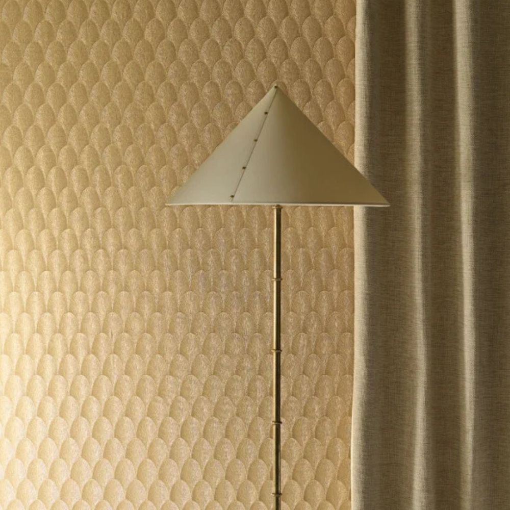 Casamance ECRIN Vendome Tapeta wachlarze metaliczna folia srebrna 76492650