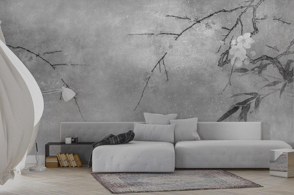 Wall'n Love Horizon - Gałęzie na betonowym tle