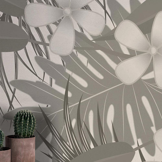 Wall'n Love Horizon - Liście na szarym tle