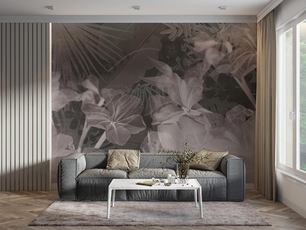 Wall'n Love Horizon - Duże kwiaty na beżowym tle