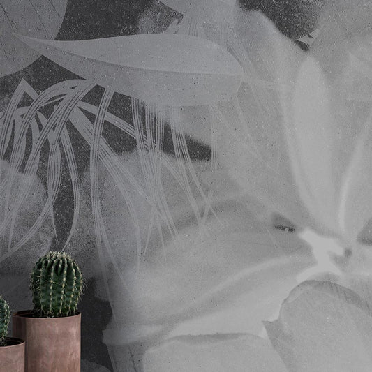 Wall'n Love Horizon - Duże kwiaty na szarym tle