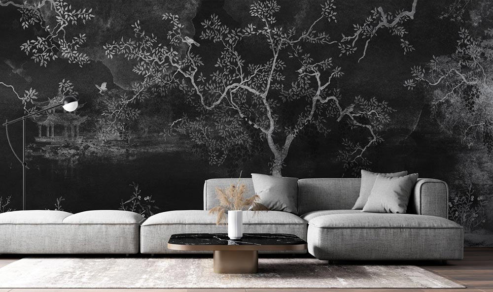 Wall'n Love Horizon - Drzewa na czarnym tle