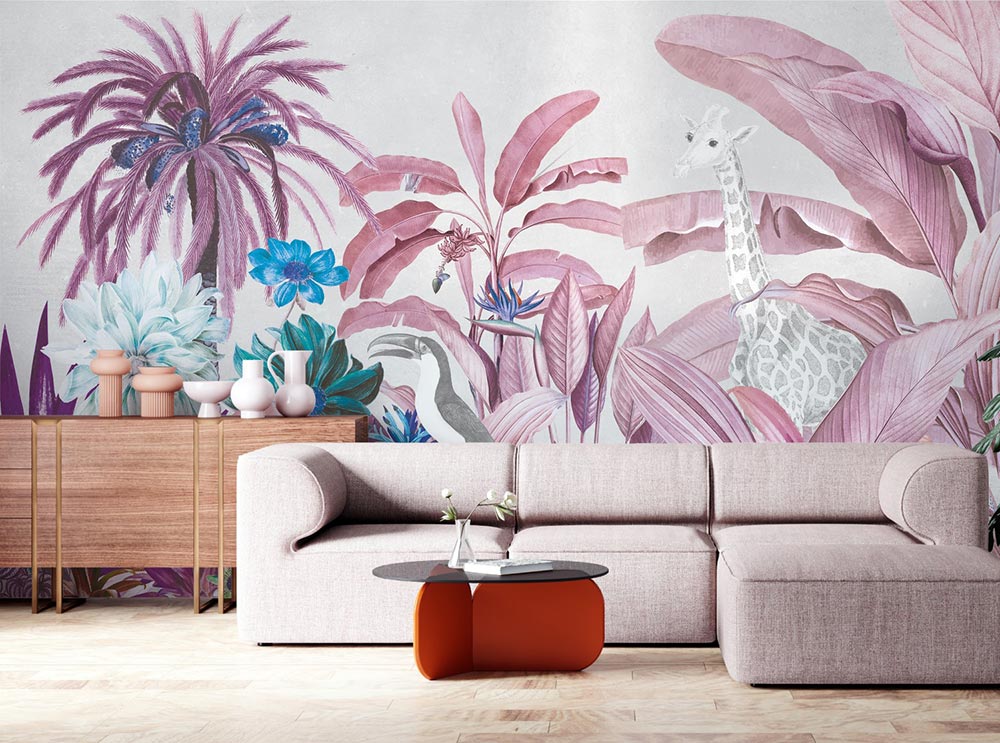 Wall'n Love Horizon - Tropikalne drzewa i żyrafa
