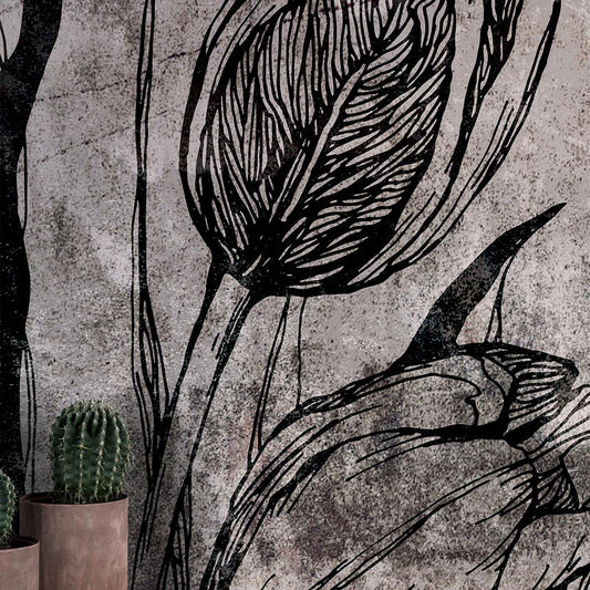 Wall'n Love Horizon - Tulipany na szarym tle