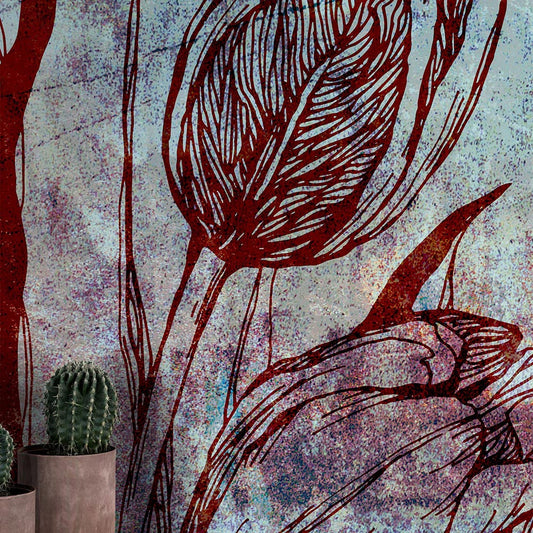 Wall'n Love Horizon - Tulipany na niebieskim tle