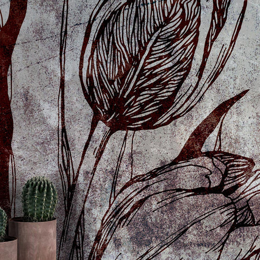 Wall'n Love Horizon - Tulipany na szarym tle