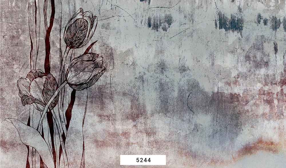 Wall'n Love Horizon - Tulipany na szarym tle