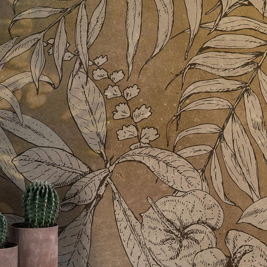 Wall'n Love Horizon - Liście na beżowym tle