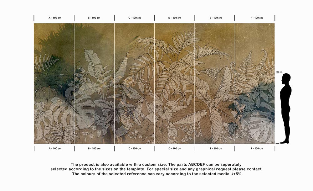 Wall'n Love Horizon - Liście na beżowym tle