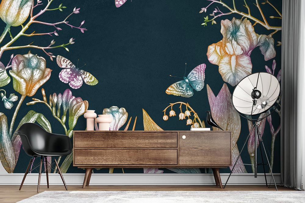 Wall'n Love Horizon - Kolorowe kwiaty i motyle