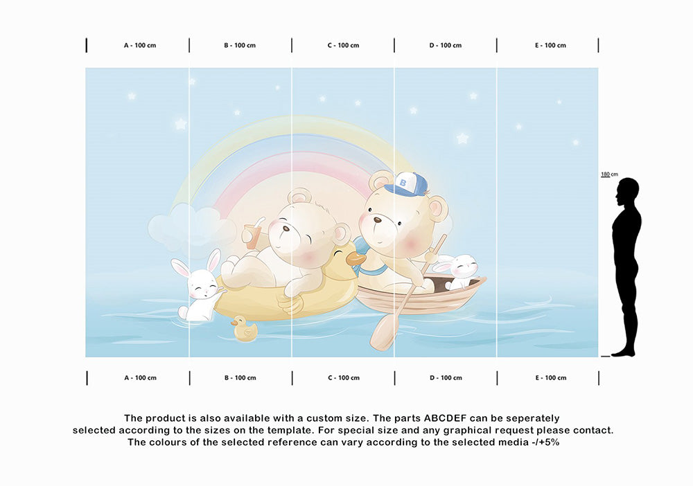 Wall'n Love Little One - Szczęśliwe niedźwiedzie  na tęczy