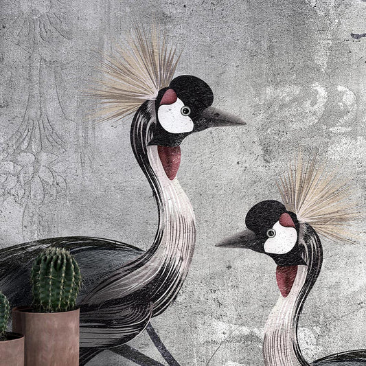 Wall'n Love Fame - Ptaki na szarym betonowym tle 82101