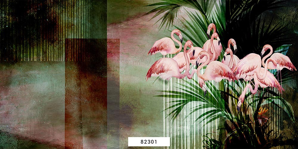 Wall'n Love Fame - Flamingi na tle drzew