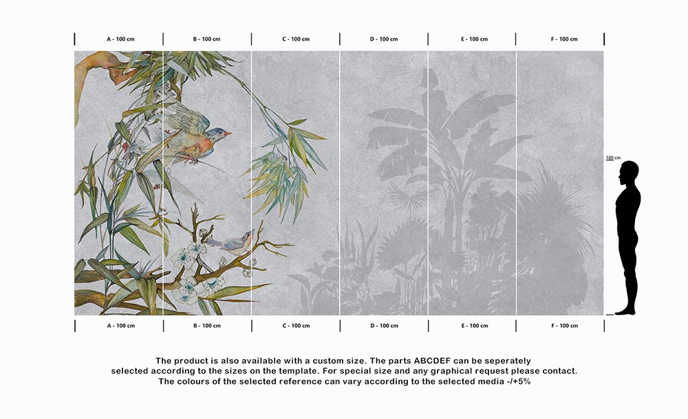 Wall'n Love Doqu - Duży ptak i rosliny