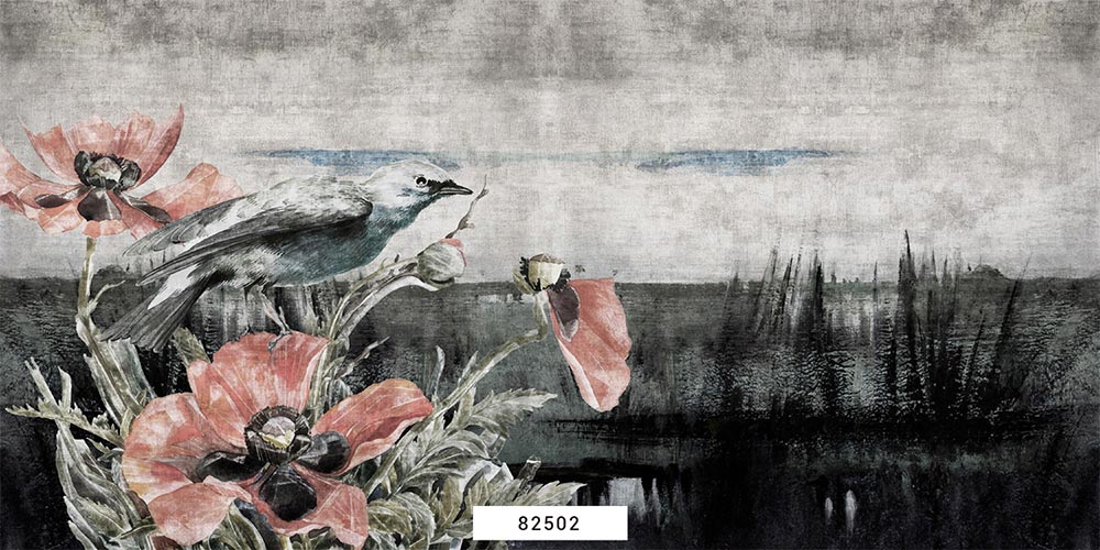 Wall'n Love Doqu - Duże kwiaty i ptaki