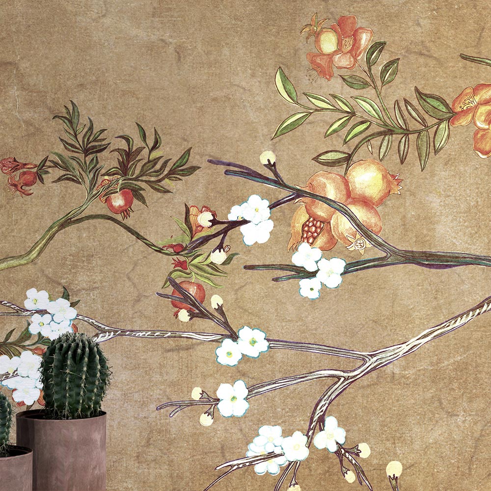 Wall'n Love Zen - Gałązki na beżowym tle