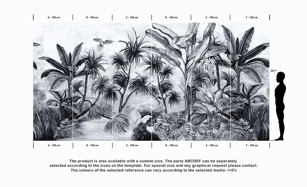 Wall'n Love Doqu - Tropikalna papuga i drzewa