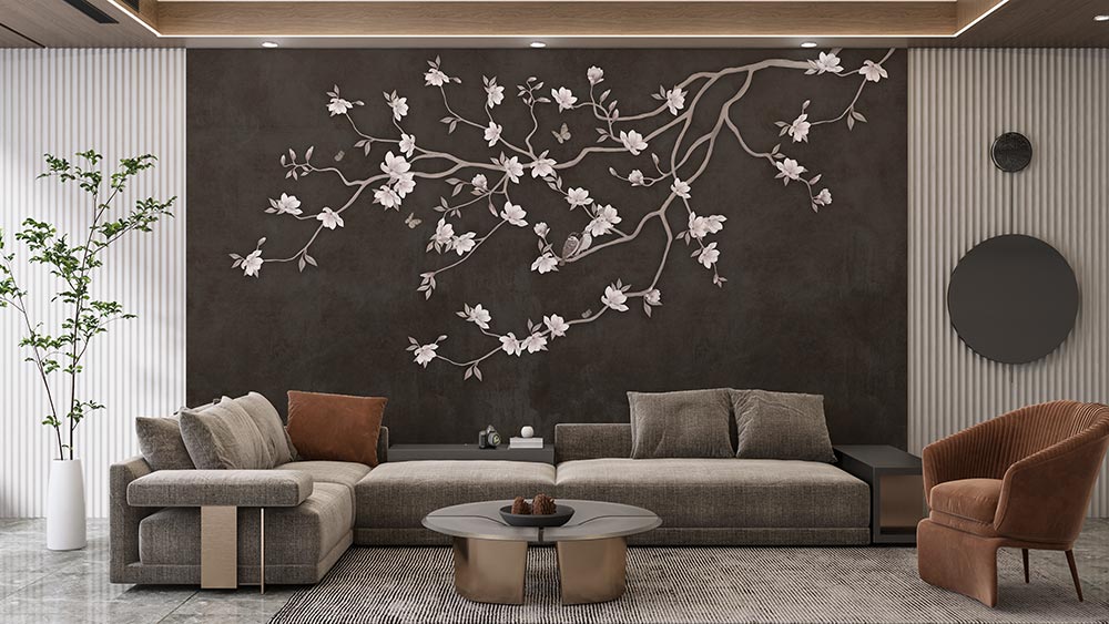 Wall'n Love Zen - Gałęzie na brązowym tle