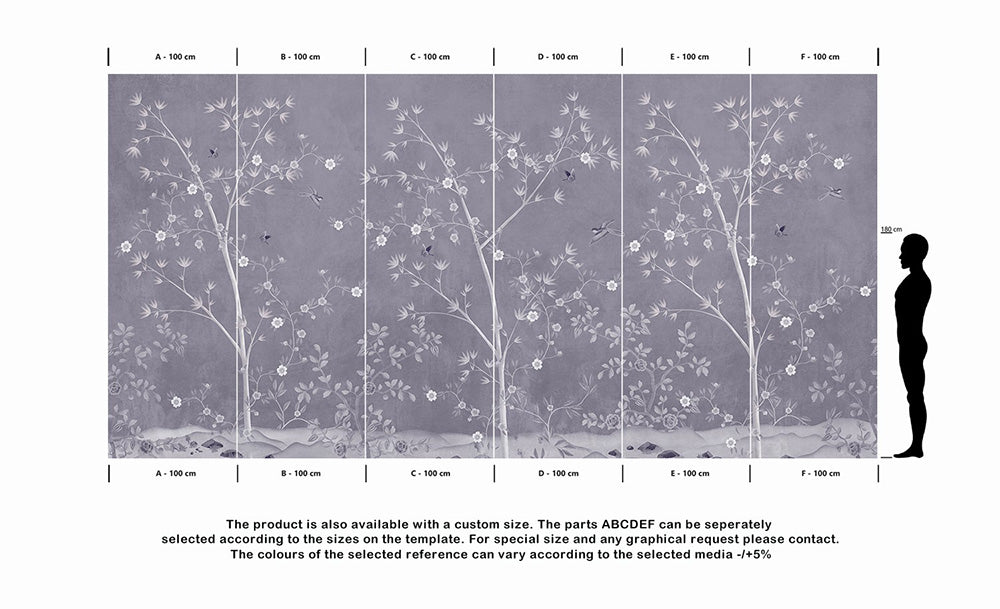 Wall'n Love Zen - Drzewka na szarym tle