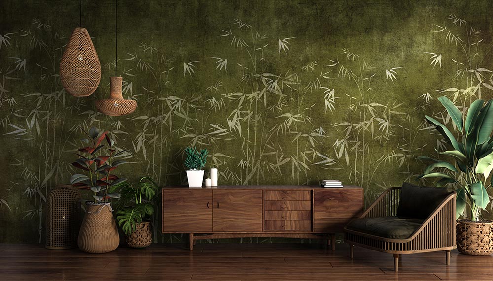Wall'n Love Zen - Gałęzie na zielonym tle