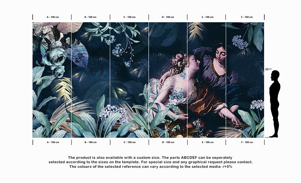 Wall'n Love Doqu - Kobiety i granatowe liście