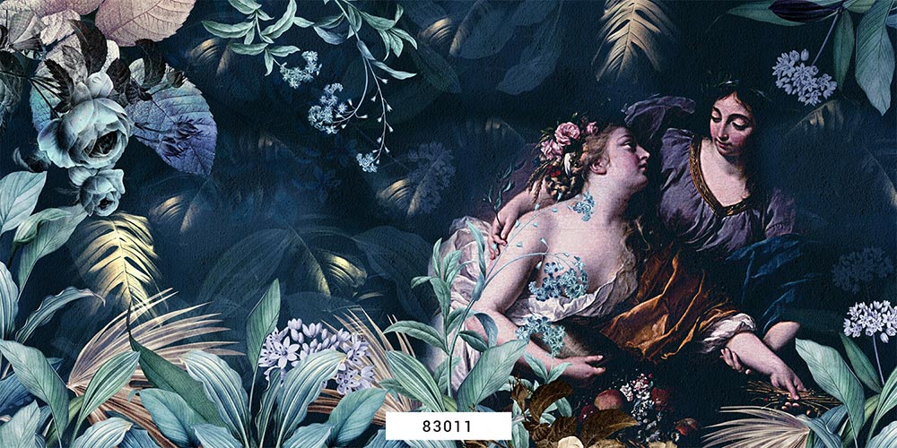 Wall'n Love Doqu - Kobiety i granatowe liście