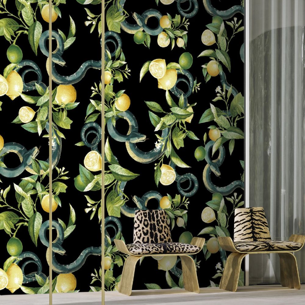 ROBERTO CAVALLI HOME NO.8 - Mural w cytryny