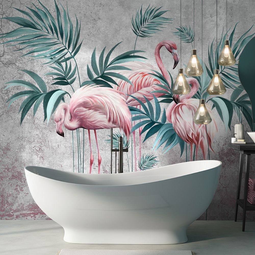 Fototapeta Lorenso - Lofin -  Flamingi i liście  TPA 1124 0113 00