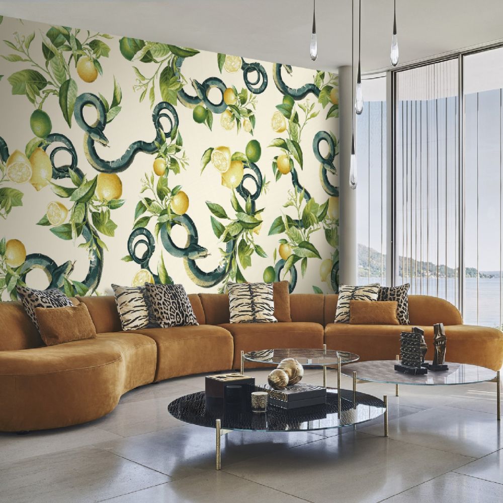 ROBERTO CAVALLI HOME NO.8 - Mural w cytryny