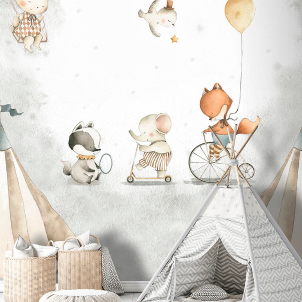 Pama Cute Walls Mural śpiące cyrkowe zwierzęta Decoprint CW6055-1