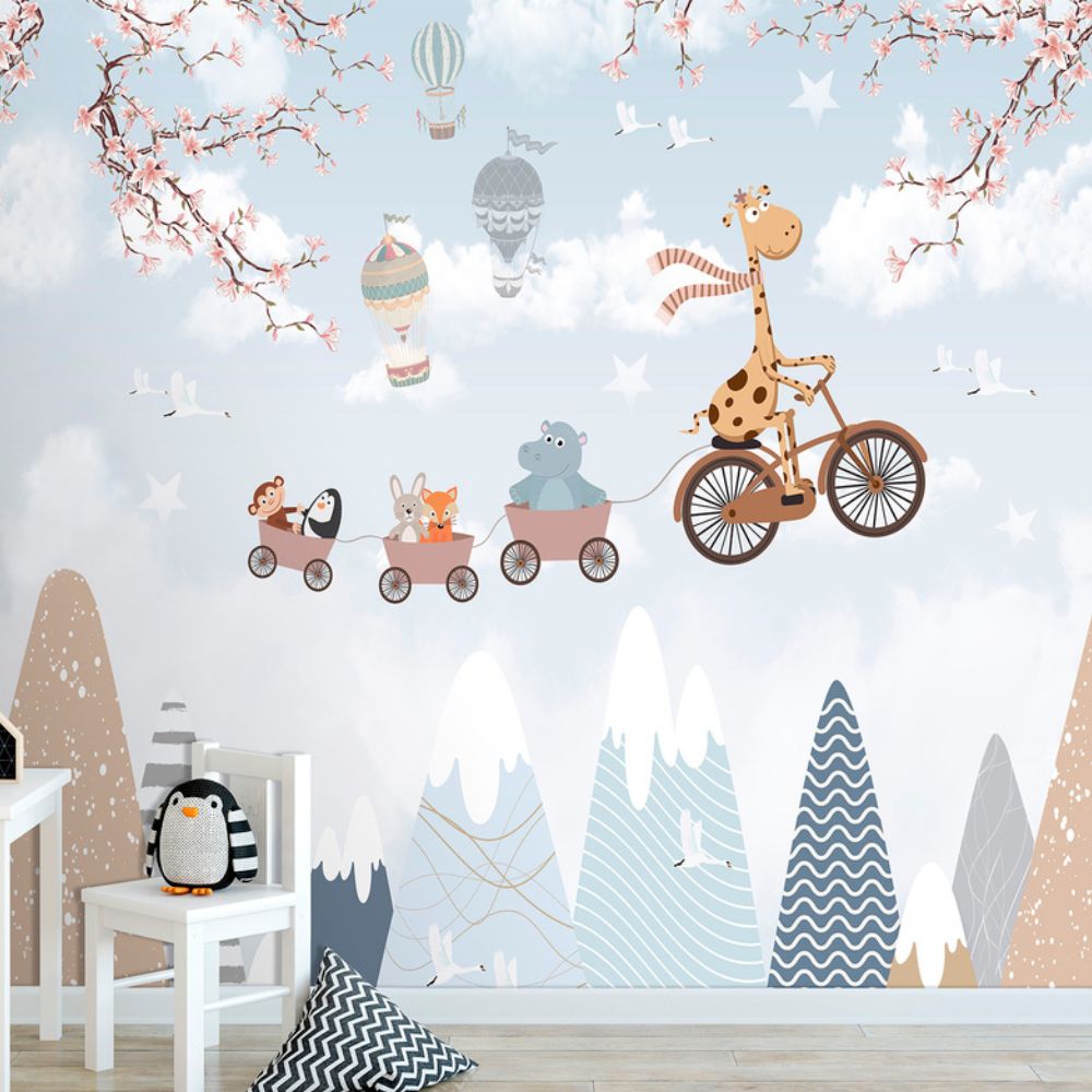 Cute Walls Mural góry i latające zwierzęta CW6033-1