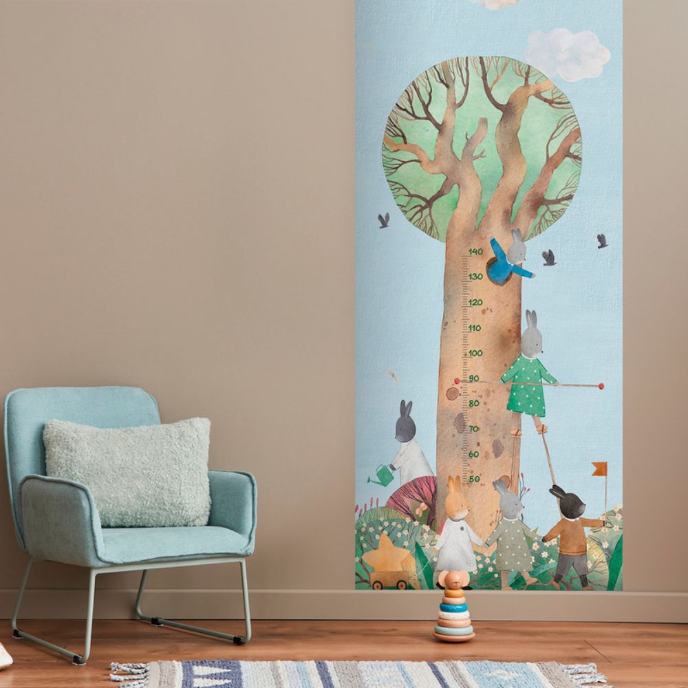 Pama Cute Walls Mural drzewo i króliki z miarką Decoprint CW6064-1