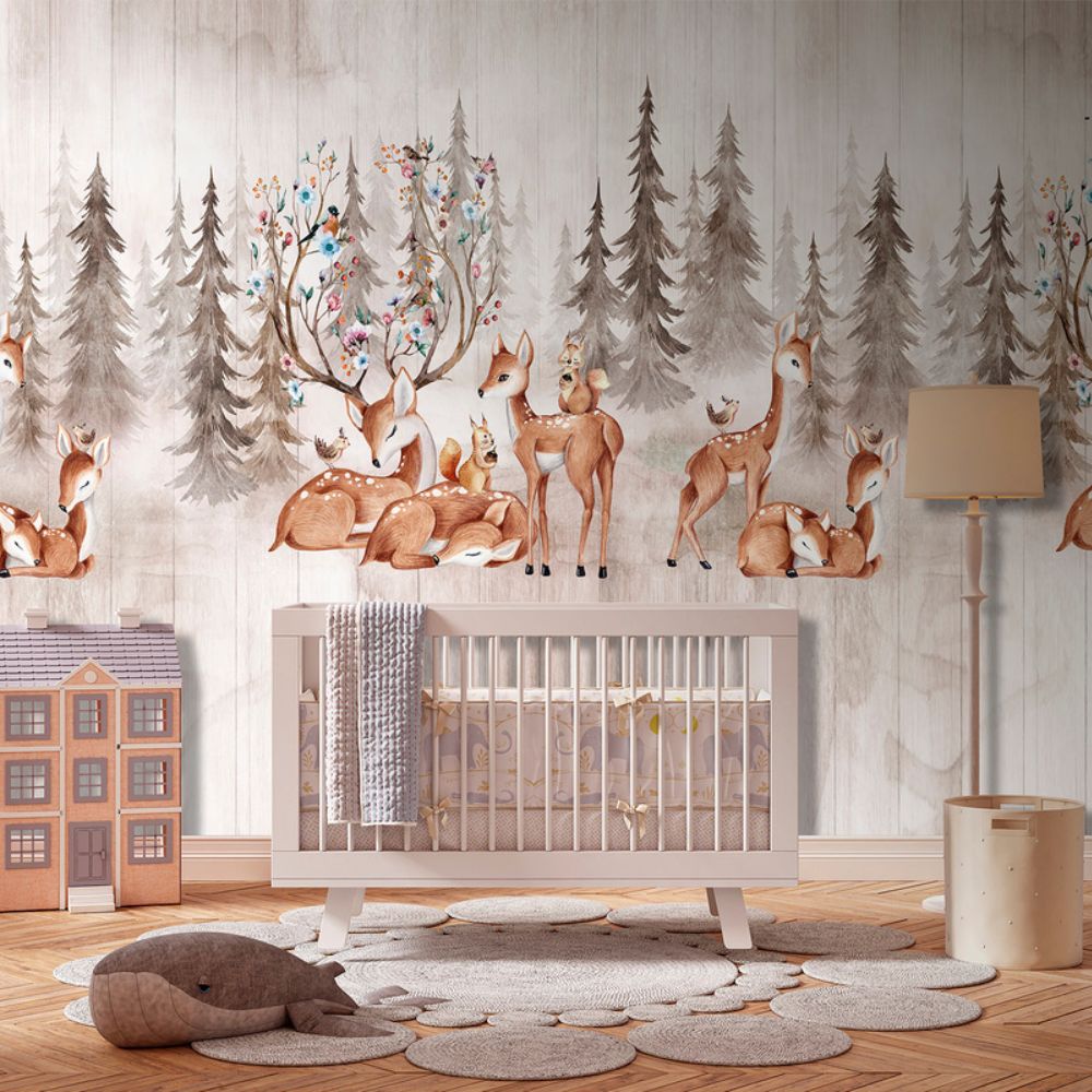 Cute Walls Mural drzewa i zwierzęta Decoprint CW6046-1