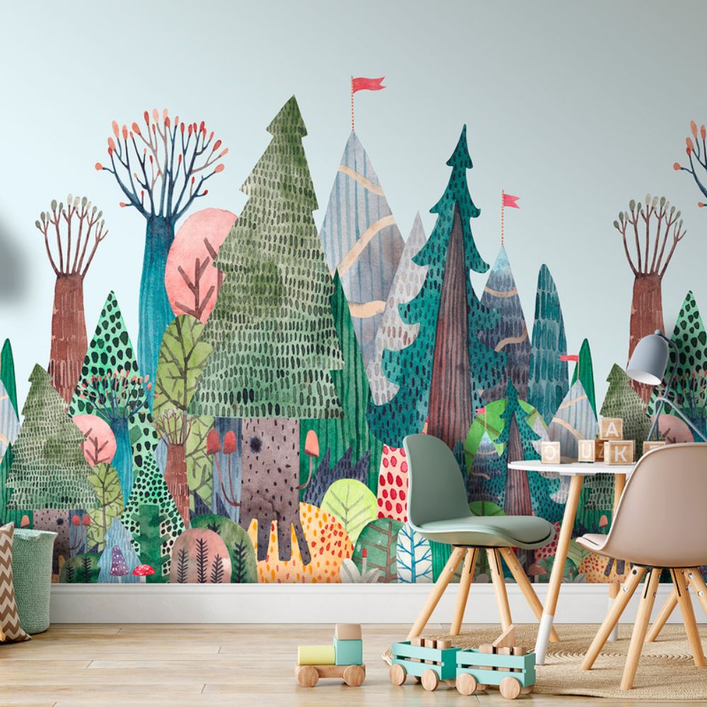 Cute Walls Mural kolorowy las CW6034-2