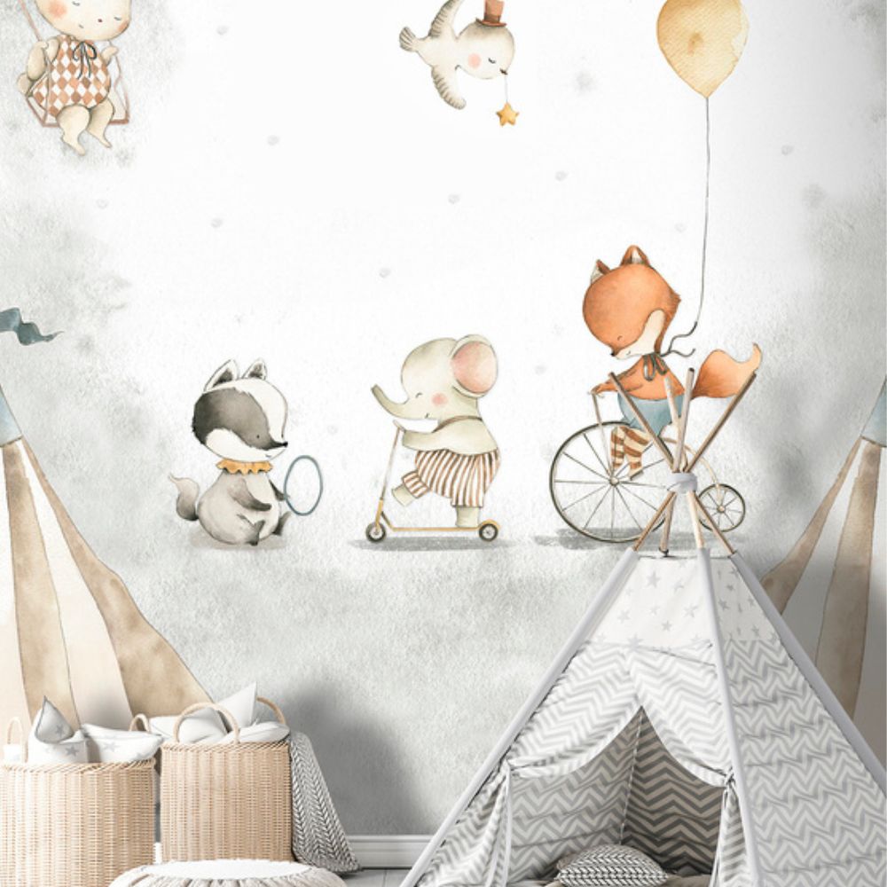 Cute Walls Mural śpiące cyrkowe zwierzęta Decoprint CW6055-1