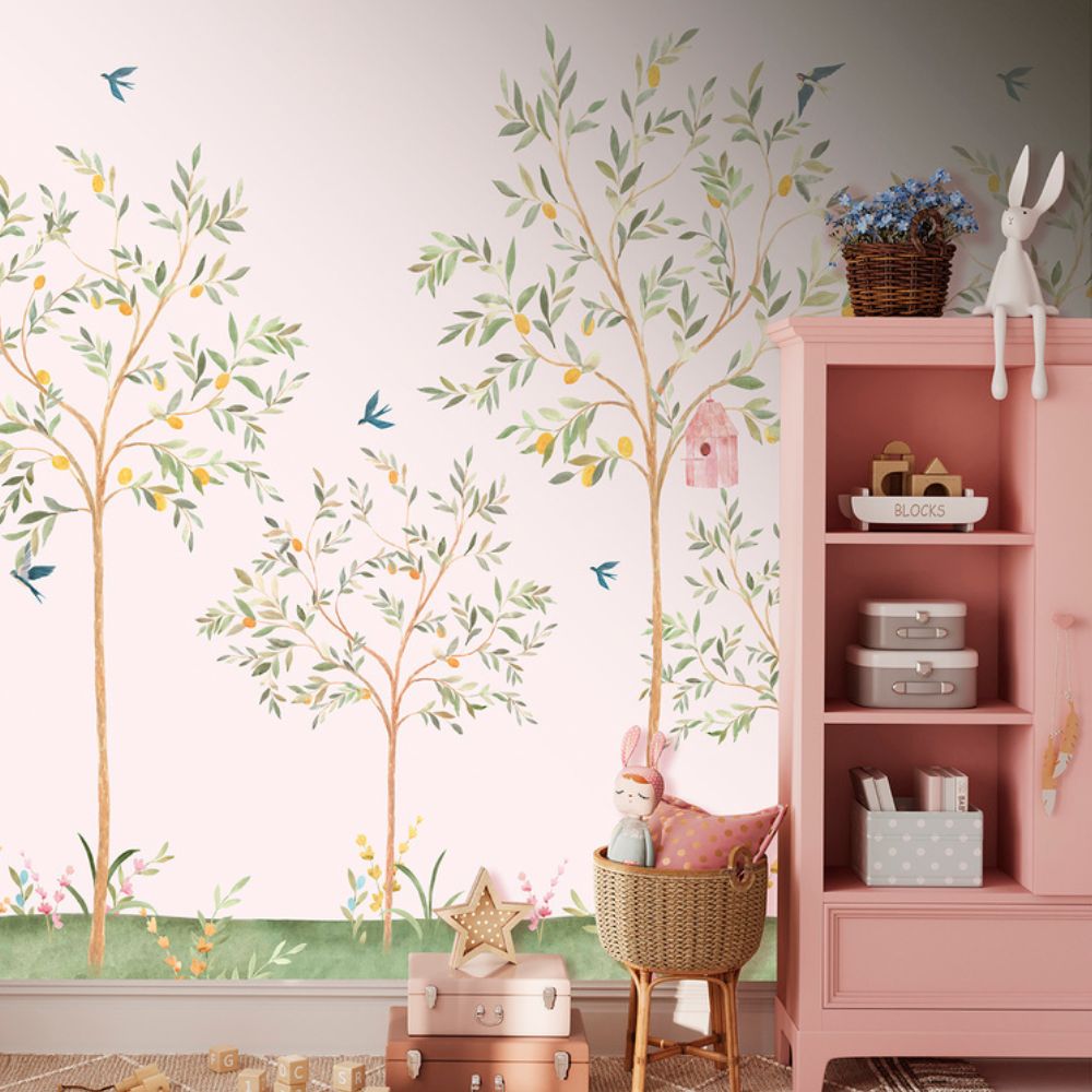 Cute Walls Mural owocowe drzewa i ptaki Decoprint CW6121-1