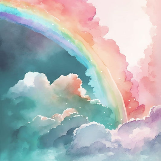 Pama Cute Walls Mural akwarelowa tęcza Decoprint CW6000-3
