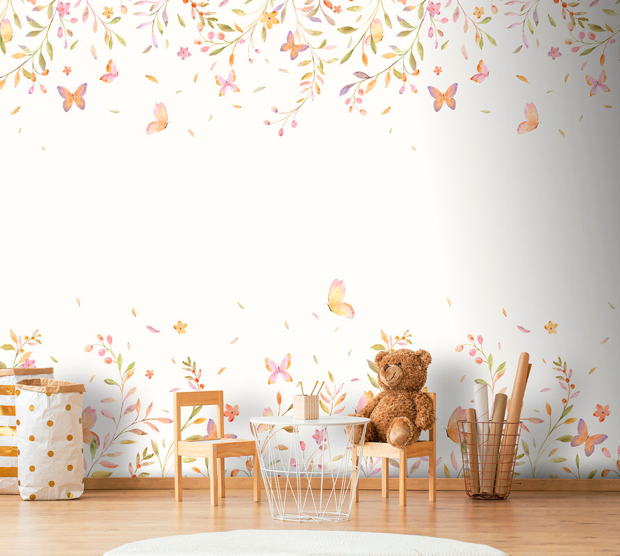 Cute Walls Mural rośliny i motyle Decoprint CW6126-1