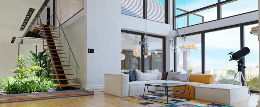 Jak dobrać tapetę do wnętrz z dużymi przeszkleniami? Światło, wzór i proporcje!