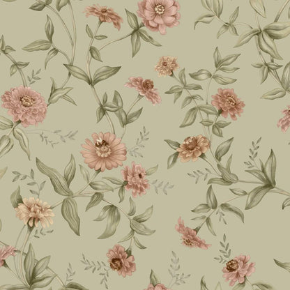 Boråstapeter   Flowers Tapeta w kwiaty liście 9155