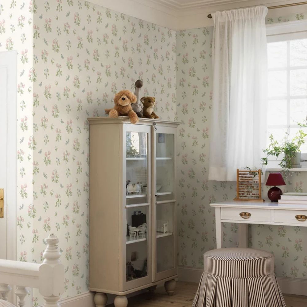 Boråstapeter Herrgård Luktärt Tapeta w drobne kwiaty liście 8708