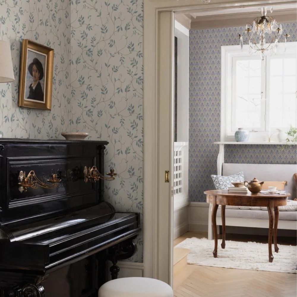 Boråstapeter Herrgård Luktärt Tapeta w drobne kwiaty liście 8712