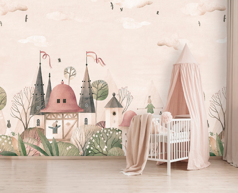 Pama Cute Walls Mural zamek królików Decoprint CW6007-7