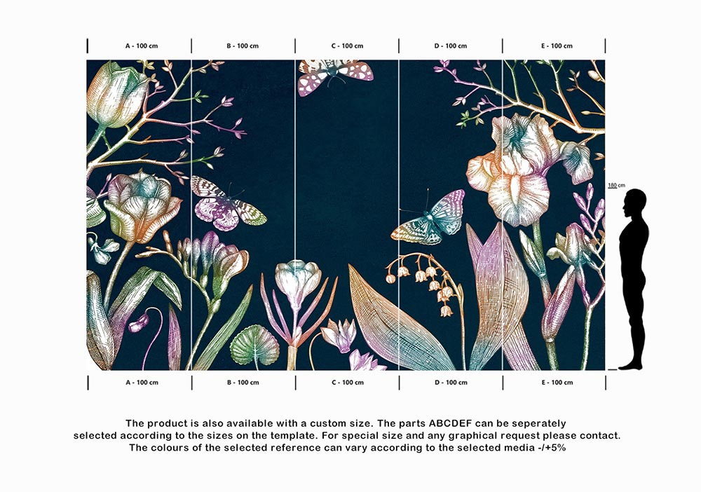 Wall'n Love Horizon - Kolorowe kwiaty i motyle