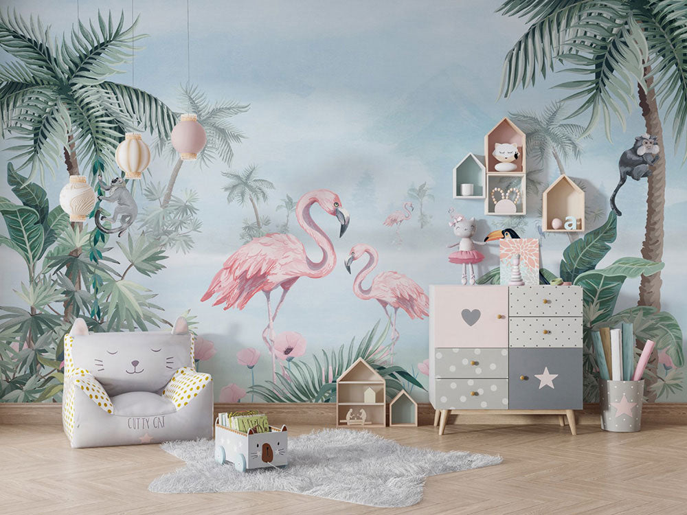 Wall'n Love Little One - Flamingi i palmy