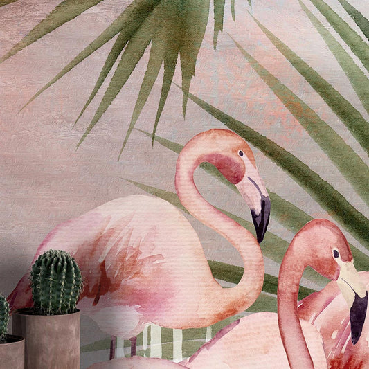 Wall'n Love Fame - Flamingi na tle liści