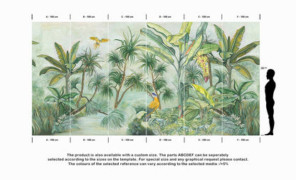 Wall'n Love Doqu - Tropikalna papuga i drzewa