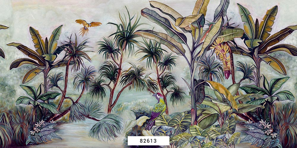 Wall'n Love Doqu - Tropikalna papuga i drzewa
